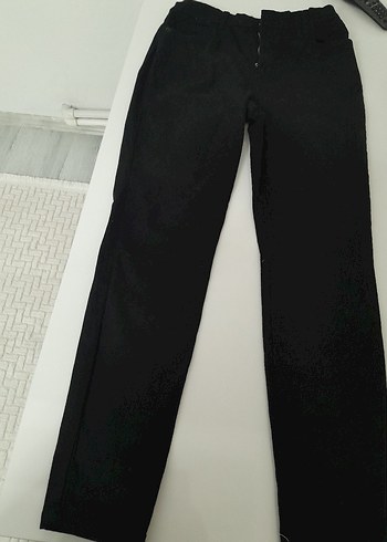 Düğmeli Siyah Kadın Kumaş Pantolon
