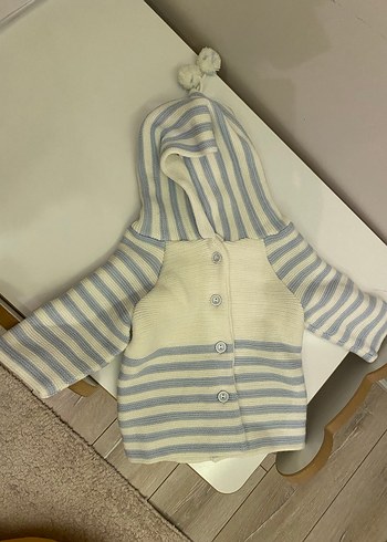 Kapüşonlu Çizgili Erkek Çocuk Hırka - Görsel 2