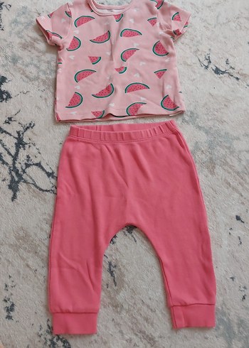 Pembe Kız Bebek Karpuz Desenli Takım