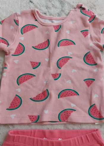 HelloBaby Pembe Kız Bebek Karpuz Desenli Takım