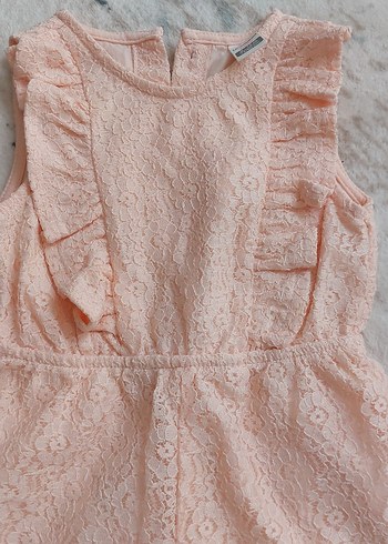 LC Waikiki Dantel Detaylı Pembe Kız Çocuk Tulum