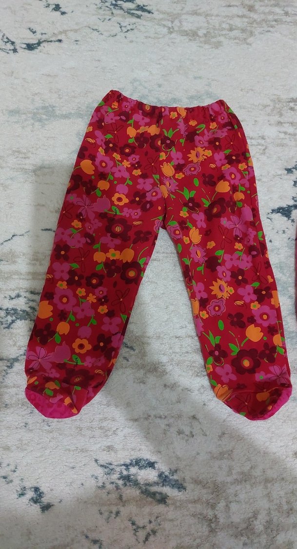 Kız Çocuk Pembe 2'li ayaklı pantolon - Görsel 2