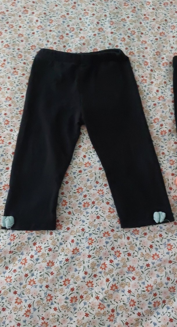 Kız Çocuk 2'li Siyah Sade Tayt - Görsel 3