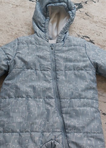 Gri Kapüşonlu Bebek Tulumu - Görsel 2