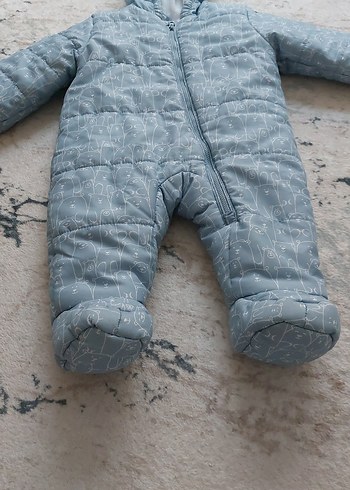 Gri Kapüşonlu Bebek Tulumu - Görsel 3