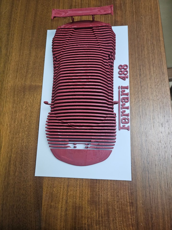 3D Parametrik Ferrari 488 Duvar Dekoru - Görsel 3