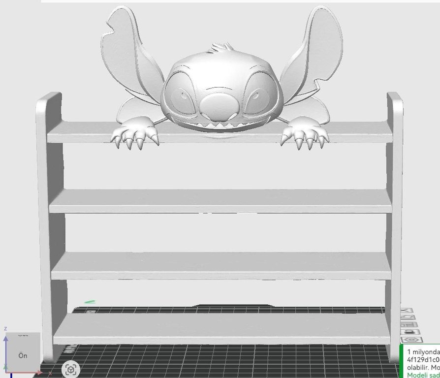 3D Stitch Figürlü 3 Katlı Dekoratif Raf - Görsel 2