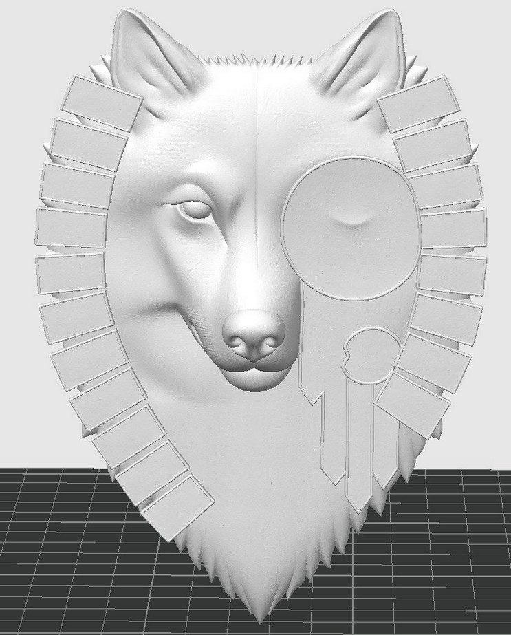 3D Bozkurt ve Türk Bayrakları Rölyefi - Görsel 2