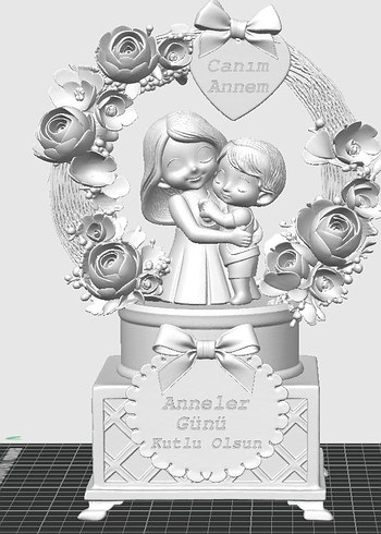 3D Anneler Günü Özel: Anne ve Çocuk Temalı Dekoratif Hediye - Görsel 2