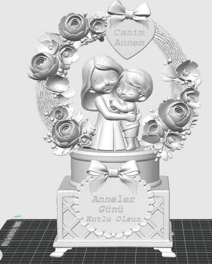 3D Anneler Günü Özel: Anne ve Çocuk Temalı Dekoratif Hediye - Görsel 2