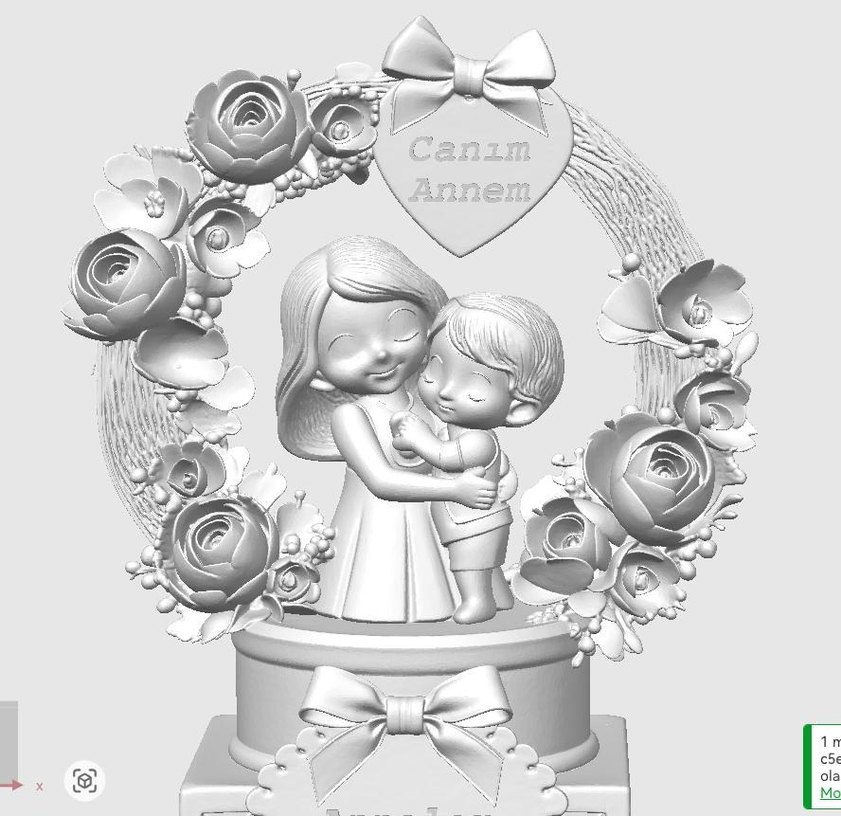 3D Anneler Günü Özel: Anne ve Çocuk Temalı Dekoratif Hediye - Görsel 3