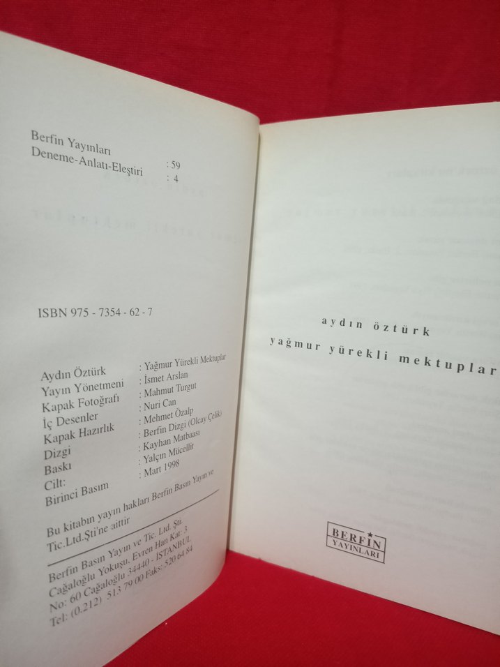 Aydın Öztürk & Yağmur Yürekli Mektuplar (1. baskı) - Görsel 2