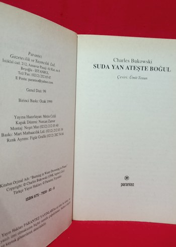 Charles Bukowski & Suda Yan Ateşte Boğul (1. baskı) - Görsel 2