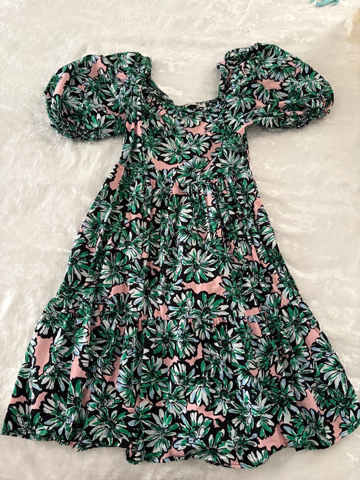 Bohem Çiçek Desenli Uzun Rahat Elbise - Görsel 2