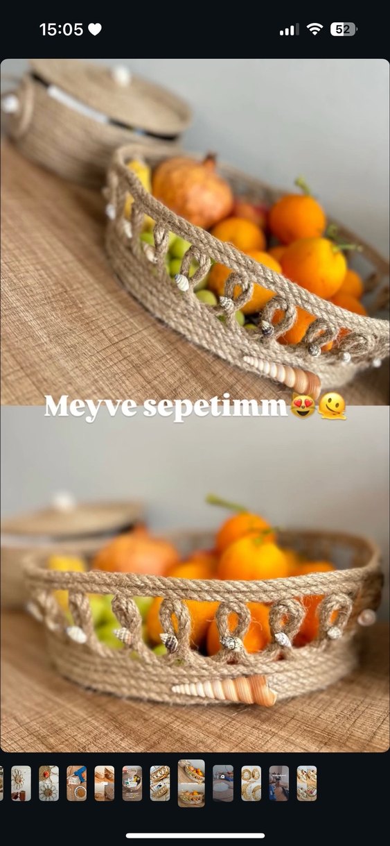 Deniz kabuklu bej sepet - Görsel 2