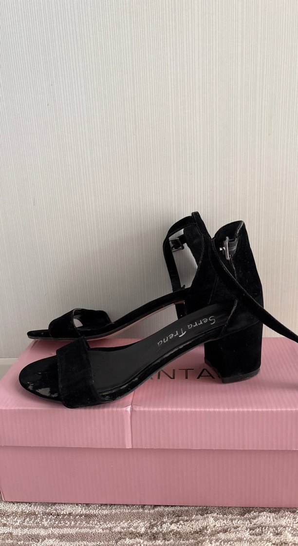 Siyah Tokalı Blok Topuklu Kadın Abiye Ayakkabı - Görsel 3