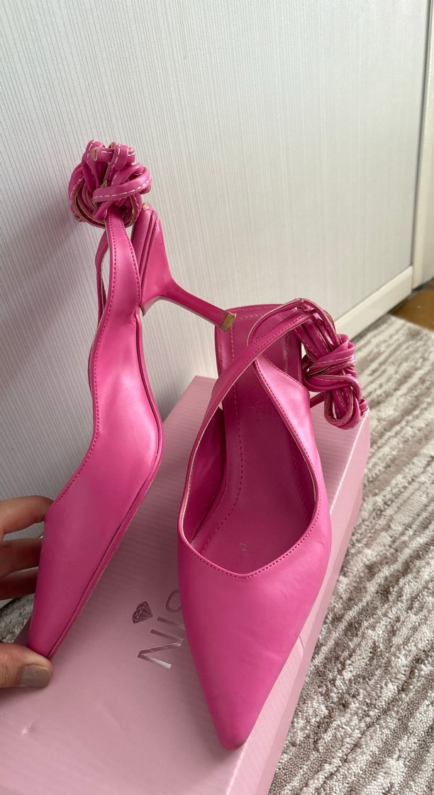 Pembe Tokalı İnce Topuklu Kadın Ayakkabı - Görsel 4