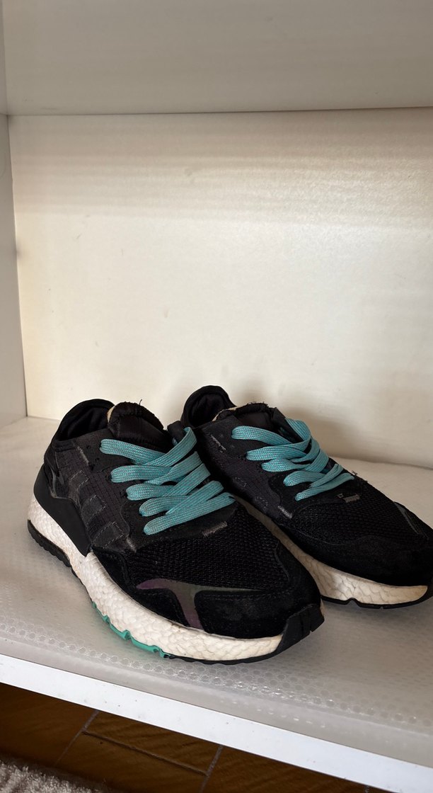Turkuaz Bağcıklı Siyah Kadın Spor Ayakkabı - Görsel 2