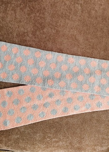 kız çocuk Puantiyeli Örgü Atkı - Görsel 2