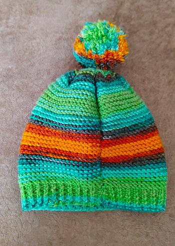 Renkli Örgü çocuk Bere - Görsel 2