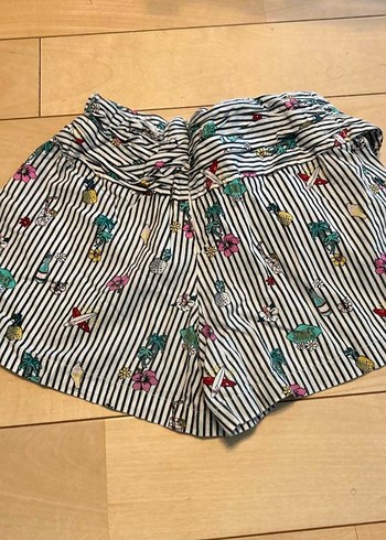 Renkli çizgili Desenli Mini Şort - Görsel 8