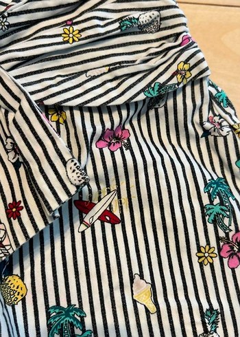 Renkli çizgili Desenli Mini Şort - Görsel 7