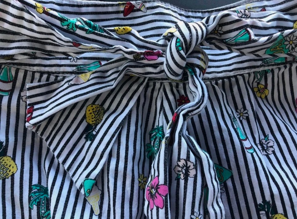 Renkli çizgili Desenli Mini Şort - Görsel 3