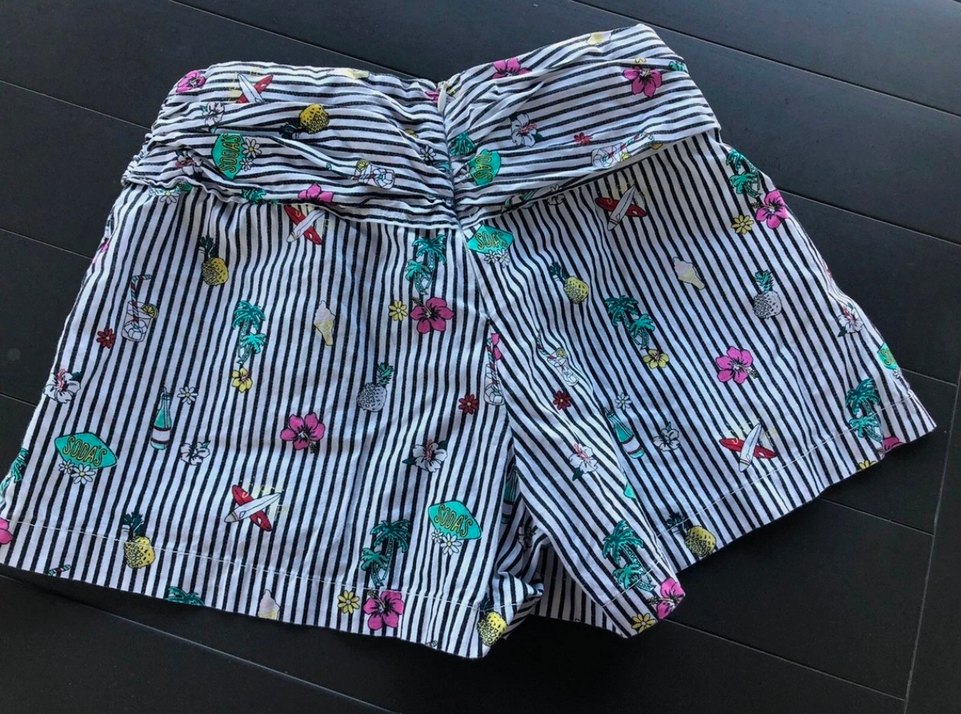 Renkli çizgili Desenli Mini Şort - Görsel 5