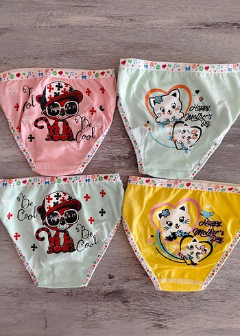 24-36 Ay Beden Renkli Mini Desenli çocuk Külot Seti