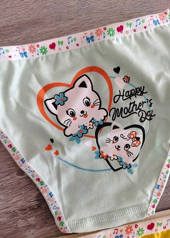 Renkli Mini Desenli çocuk Külot Seti - Görsel 5