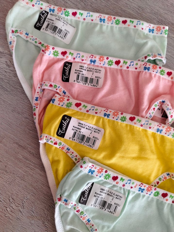 Renkli Mini Desenli çocuk Külot Seti - Görsel 2