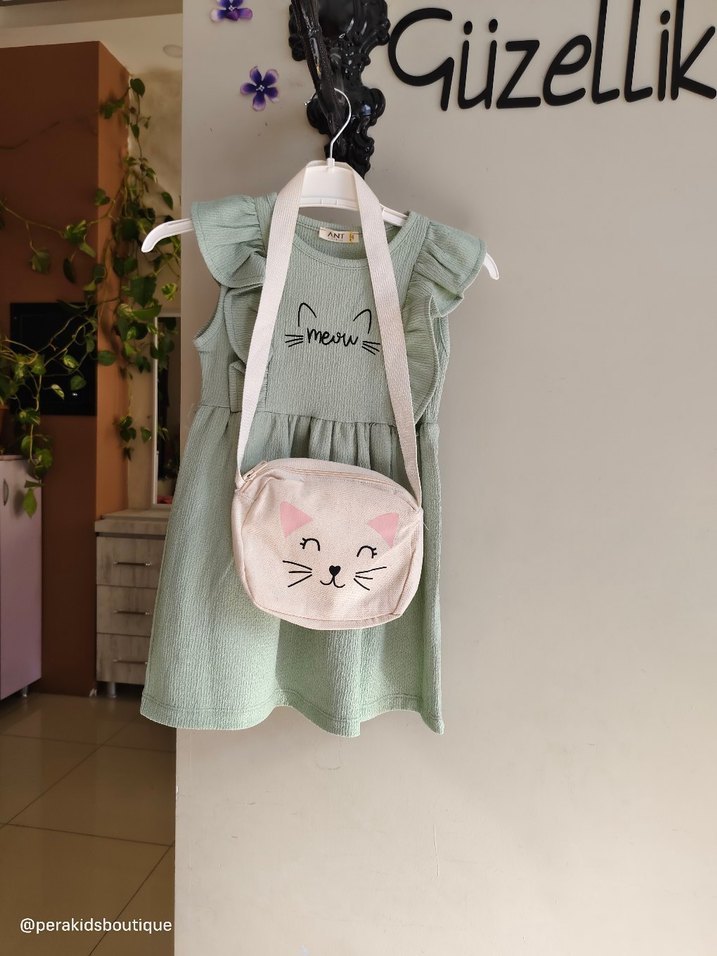 Çantalı kız çocuk elbise - Görsel 5