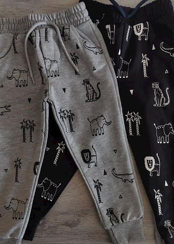 siyah Baskılı Erkek Çocuk Eşofman Altı 2li fiyat - Görsel 2