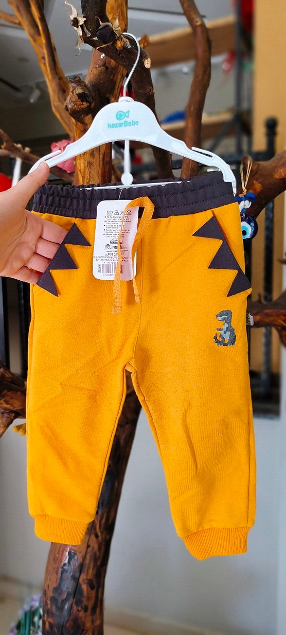 Erkek Çocuk Sarı Baskılı Pantolon - Görsel 2