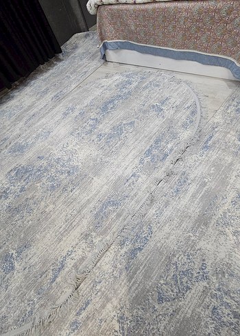 Yuvarlak Gri Batik Desenli Halı - Görsel 2