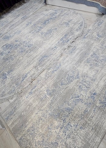 Yuvarlak Gri Batik Desenli Halı - Görsel 3