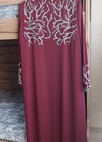 42 Beden bordo Renk İkili şık elbise 