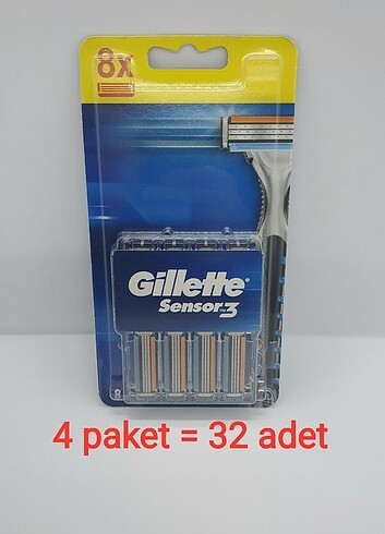 Gillette Sensor3 Yedek Bıçak 8'lı Kutu (4 paket)