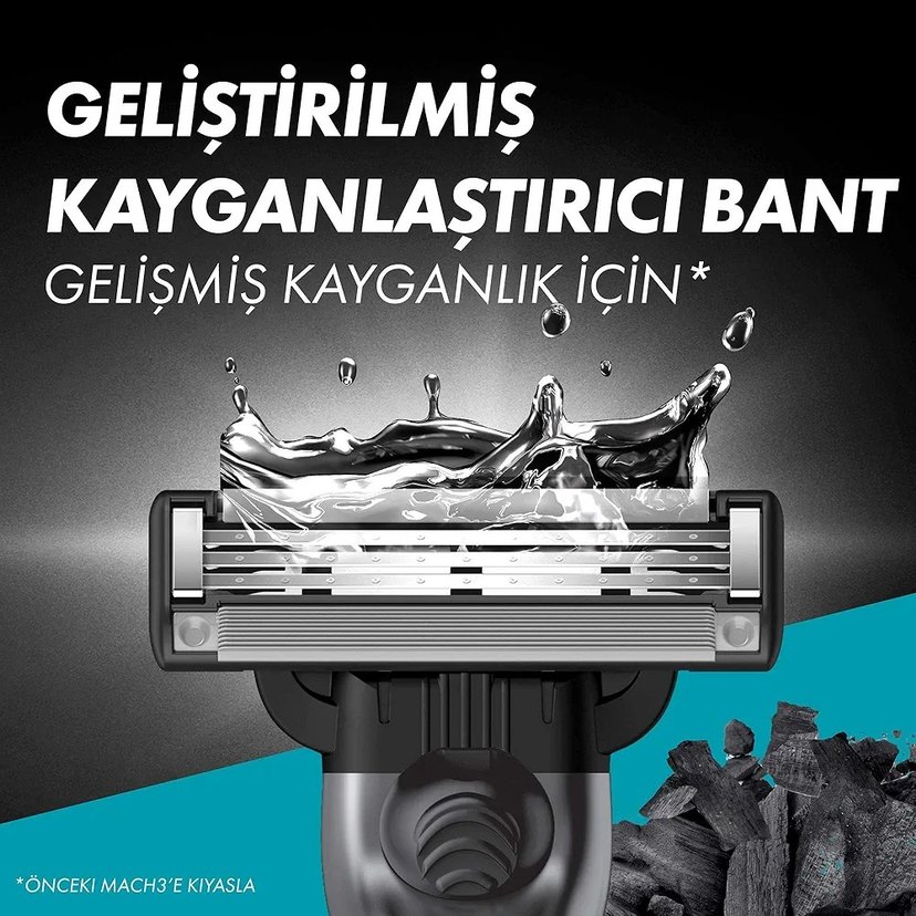 Gillette Mach3 Charcoal Yedek Bıçak 2+1 - Görsel 3