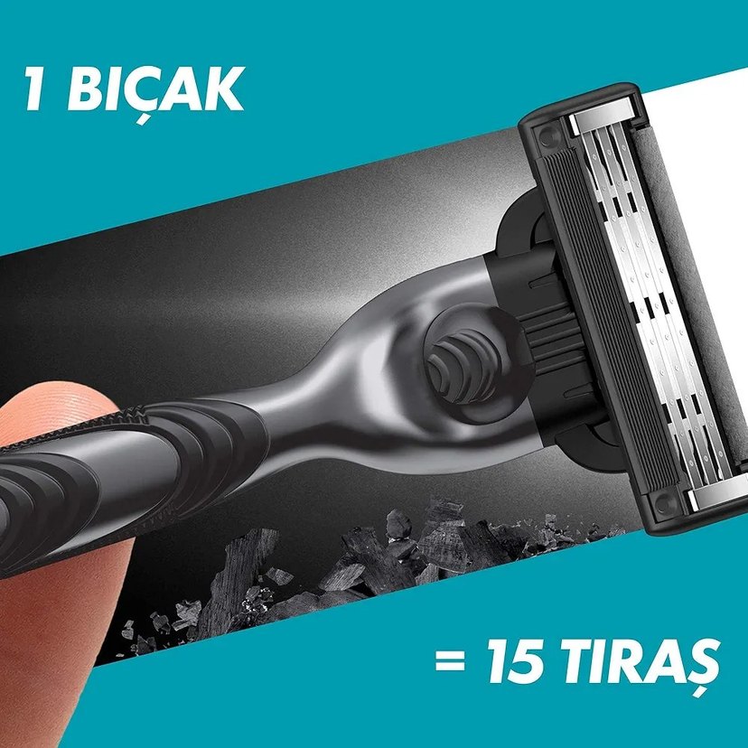 Gillette Mach3 Charcoal Yedek Bıçak 2+1 - Görsel 4