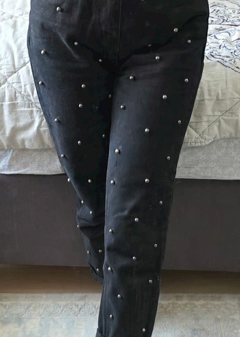Boncuklu Mom Jean Pantolon