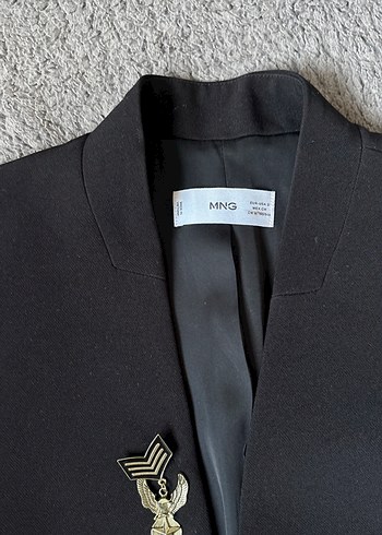 s Beden Kadın Siyah Düğmeli Blazer Ceket