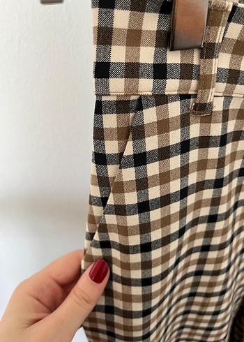 xs Beden kahverengi Renk Zara kareli pantolon