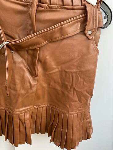 Camel deri etek - Görsel 3