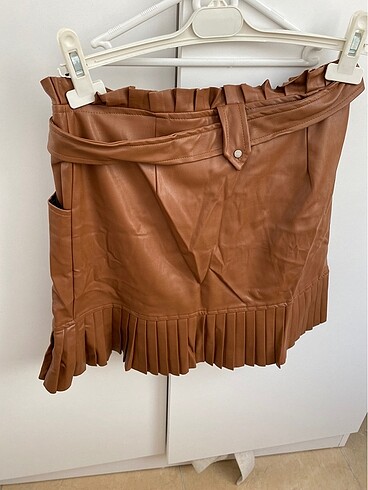 Camel deri etek - Görsel 6