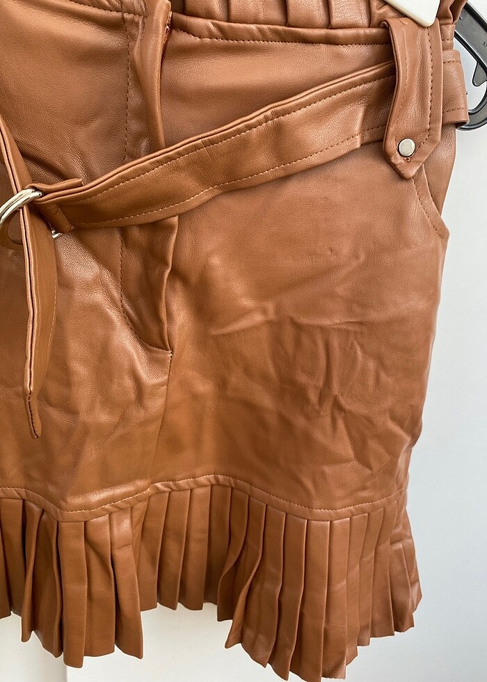 Camel deri etek - Görsel 3