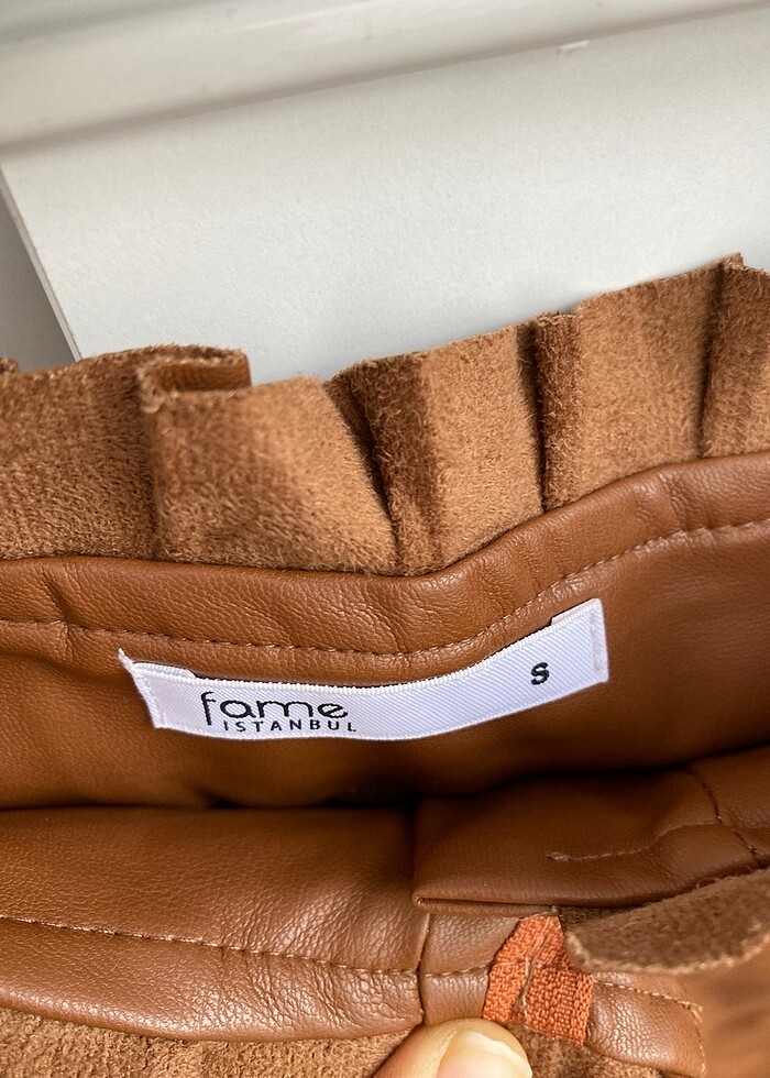 Camel deri etek - Görsel 4