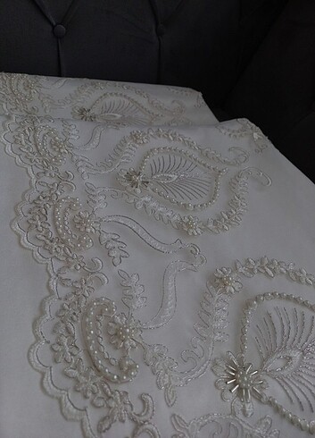 Fransız dantelli incili pike takımı, çeyizlik - Görsel 2