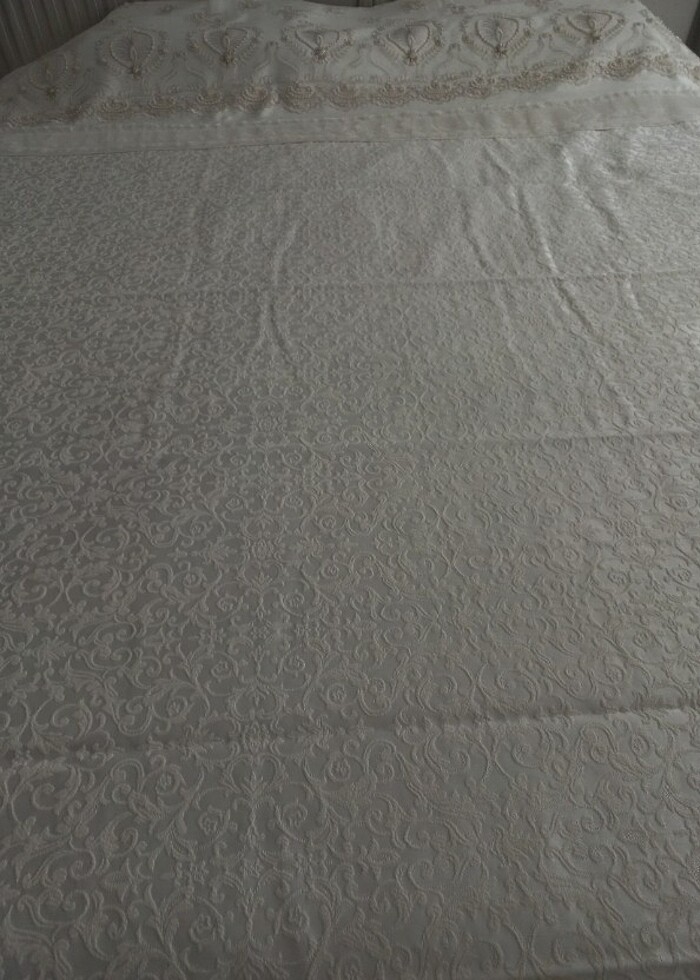 Fransız dantelli incili pike takımı, çeyizlik - Görsel 4