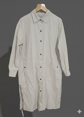 Bej Kadın  Uzun Trençkot - Görsel 3